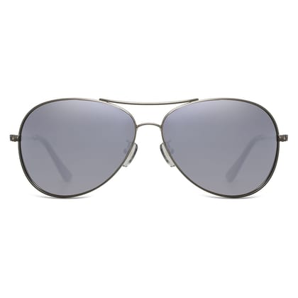 PARIM Polarized Unisex  Aviator Sunglasses Silver Frame / Silver Lenses | SKU 1283 N1