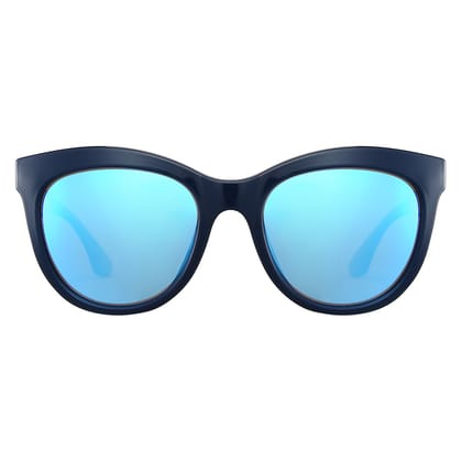 PARIM Polarized Women's Cat-eye::Oval Sunglasses Blue::Black Frame / Blue Lenses | SKU 12015 C1