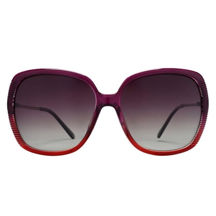 PARIM Polarized Women's Over-sized Sunglasses Violet::Silver Frame / Violet Lenses | SKU 1189 V1