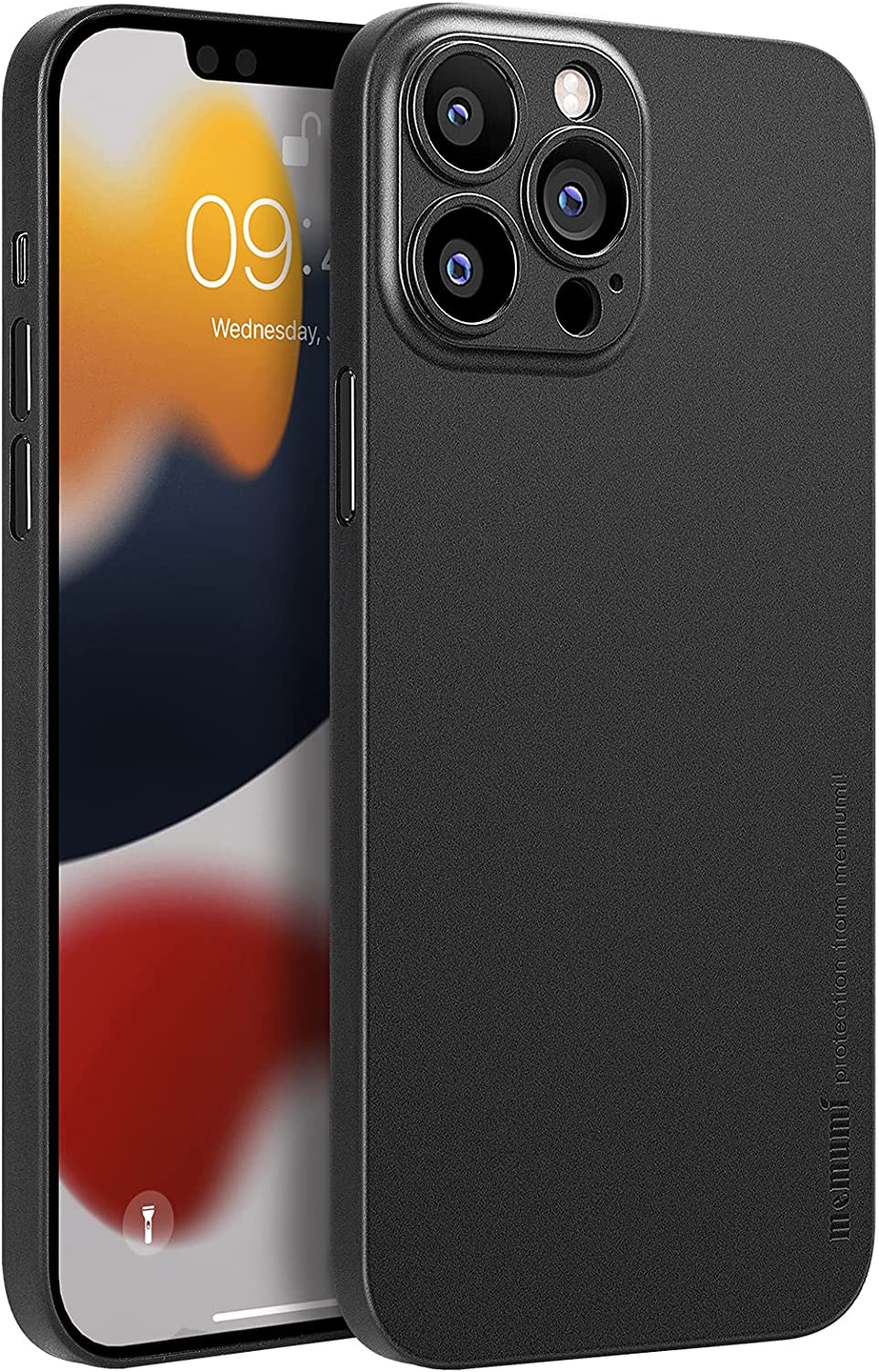 Memumi Ultra Slim 0.3mm Back Cover Case for Apple iPhone 13 Pro - Black