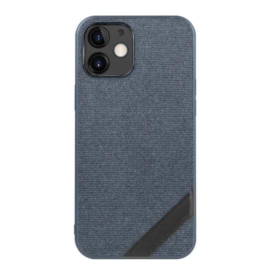 Memumi Boxian Series Canvas/Leather Classic Back Cover for Apple iPhone 12 Mini - Blue (5.4")