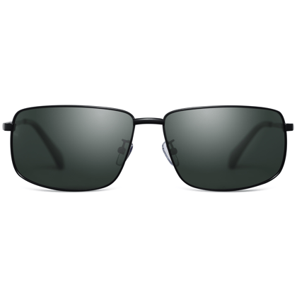 PARIM Polarized Men's Rectangular Sunglasses Black Frame / Grey Lenses | SKU 11028 B1
