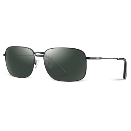 PARIM Polarized Men's Rectangular Sunglasses Black Frame / Grey Lenses | SKU 11027 B1 PARIM Polarized Men's Rectangular Sunglasses Black Frame / Grey Lenses | SKU 11027 B1