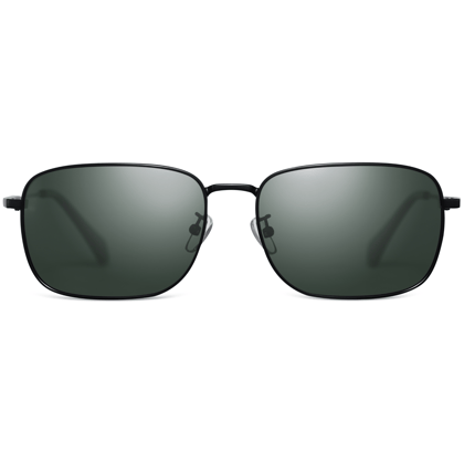 PARIM Polarized Men's Rectangular Sunglasses Black Frame / Grey Lenses | SKU 11027 B1 PARIM Polarized Men's Rectangular Sunglasses Black Frame / Grey Lenses | SKU 11027 B1