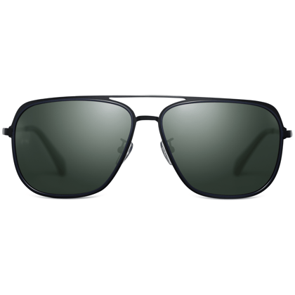 PARIM Polarized Men's Aviator Sunglasses Black::Blue Frame / Green Lenses | SKU 11025 C1