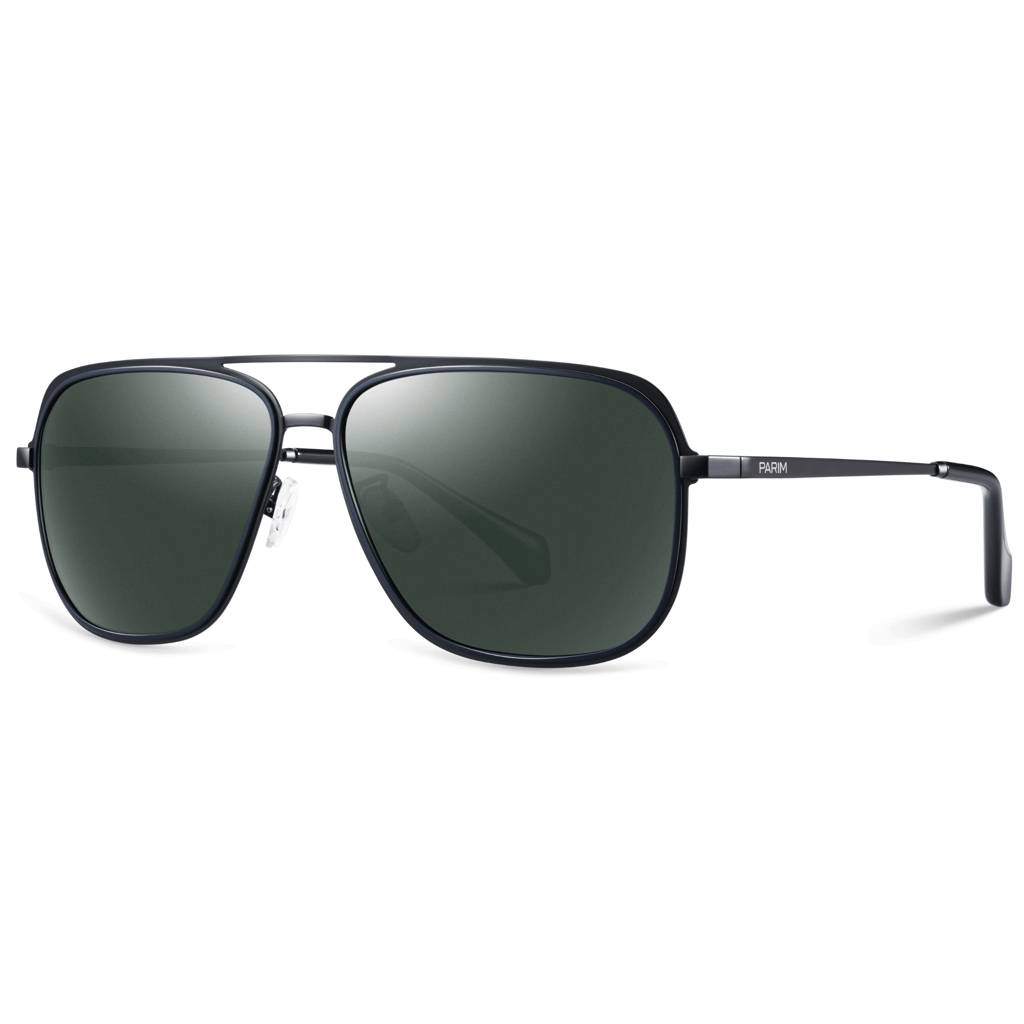 PARIM Polarized Men's Aviator Sunglasses Black::Blue Frame / Green Lenses | SKU 11025 C1 - Sunglasses | Buy online on ZillyBuy