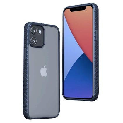 Memumi Light Frog Series Back Cover for Apple iPhone 12 Mini PC with Soft Bumper - Blue (5.4")