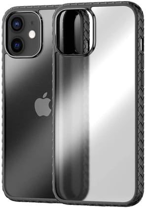 Memumi Light Frog Series Back Cover for Apple iPhone 12 Mini PC with Soft Bumper - Black (5.4")