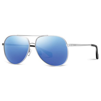 PARIM Polarized Men's Aviator Sunglasses Silver Frame / Blue::Silver Lenses | SKU 11024 N1 PARIM Polarized Men's Aviator Sunglasses Silver Frame / Blue::Silver Lenses | SKU 11024 N1