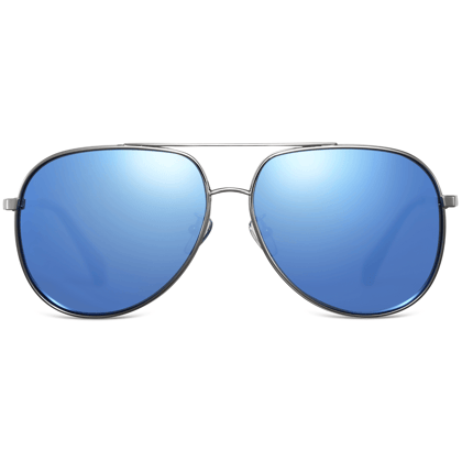 PARIM Polarized Men's Aviator Sunglasses Silver Frame / Blue::Silver Lenses | SKU 11024 N1 PARIM Polarized Men's Aviator Sunglasses Silver Frame / Blue::Silver Lenses | SKU 11024 N1