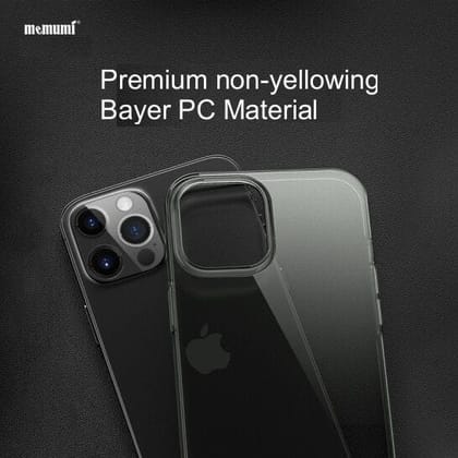 Memumi Brilliant Series Thin Fit Hard Back Cover Apple iPhone 12/12 Pro Semi Trans Black (6.1")