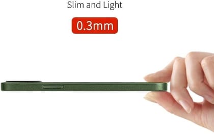 Memumi Slim Series Ultra Thin 0.3mm Back Cover for Apple iPhone 12 Mini Carbon Fiber - Green (5.4")