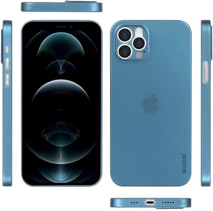 Memumi Slim Series Ultra Thin 0.3mm Back Cover for Apple iPhone 12 Pro Max - Metallic Blue (6.7")