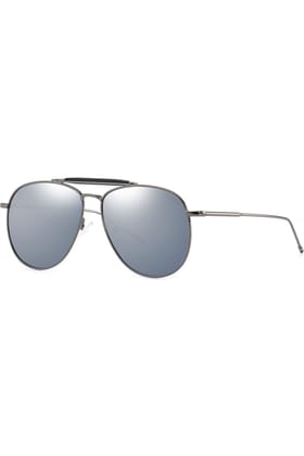 PARIM Polarized Unisex Aviator Sunglasses Black Frame / Grey::Silver Lenses | SKU 11018 S1 PARIM Polarized Unisex Aviator Sunglasses Black Frame / Grey::Silver Lenses | SKU 11018 S1