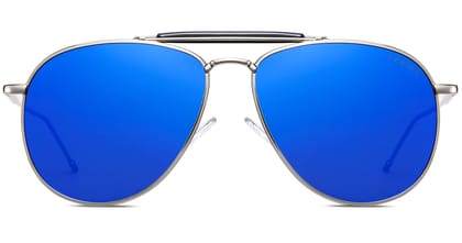 PARIM Polarized Unisex Aviator Sunglasses Silver Frame / Blue::Silver Lenses | SKU 11018 N1 PARIM Polarized Unisex Aviator Sunglasses Silver Frame / Blue::Silver Lenses | SKU 11018 N1