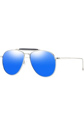 PARIM Polarized Unisex Aviator Sunglasses Silver Frame / Blue::Silver Lenses | SKU 11018 N1 PARIM Polarized Unisex Aviator Sunglasses Silver Frame / Blue::Silver Lenses | SKU 11018 N1