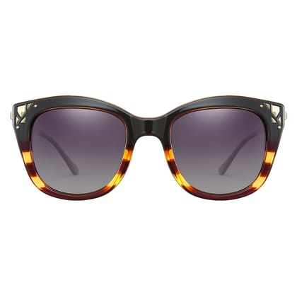 PARIM Polarized Women's Cat-eye Sunglasses Brown Frame / Violet Lenses | SKU 11010 T1 PARIM Polarized Women's Cat-eye Sunglasses Brown Frame / Violet Lenses | SKU 11010 T1