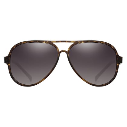 PARIM Polarized Men's Aviator Sunglasses Grey Frame / Brown Lenses | SKU 1024 M1