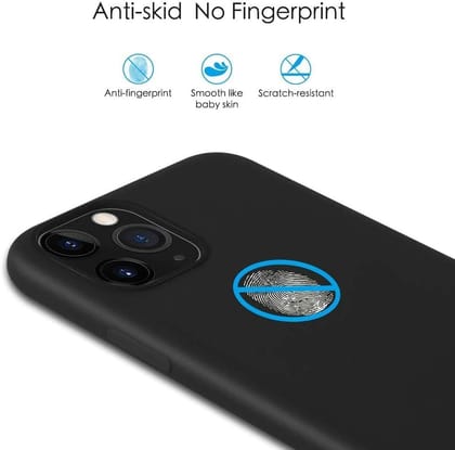 Memumi Crystalloid Series Liquid Silicone Back Cover for Apple iPhone 11 Pro Shockproof-Black(5.8")