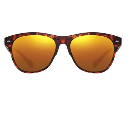 PARIM Polarized Unisex  Wayfarer Sunglasses Brown Frame / Orange Lenses | SKU 1021 T1