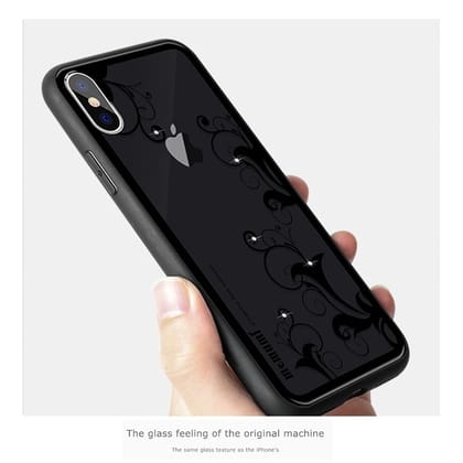 Memumi Crystal Series Tempered Glass Back Cover for Apple iPhone Xs - Dancing-Black) (5.8") Memumi Crystal Series Tempered Glass Back Cover for Apple iPhone Xs - Dancing-Black) (5.8")