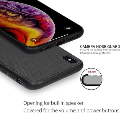 Memumi Fans Series Hard Canvas Back Cover Case for Apple iPhone Xs,  Shockproof - Grey (5.8")