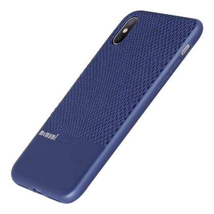 Memumi Heroic Series Back Leather Cover for Apple iPhone X/10 PremiumTPU + PC + PU - Blue (5.8")
