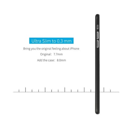 Memumi Slim Series Ultra Thin Back Cover for Apple iPhone X / 10, 0.3 mm Thin - Black (5.8")