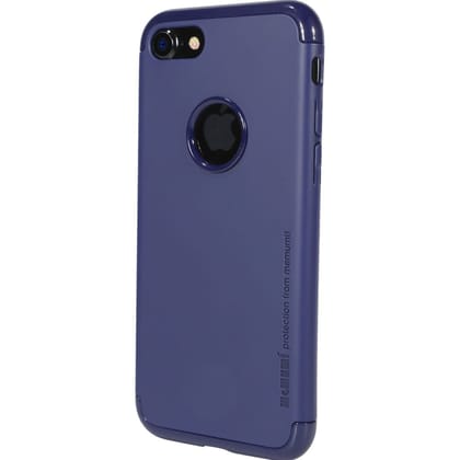 Memumi Wise Series Hybrid Logo Cut Hard Back Cover for Apple iPhone 8 Shockproof - Blue (4.7")