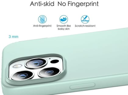 Memumi Shockproof Liquid Silicone Back Cover for Apple iPhone 15 Pro Max(6.7")Green