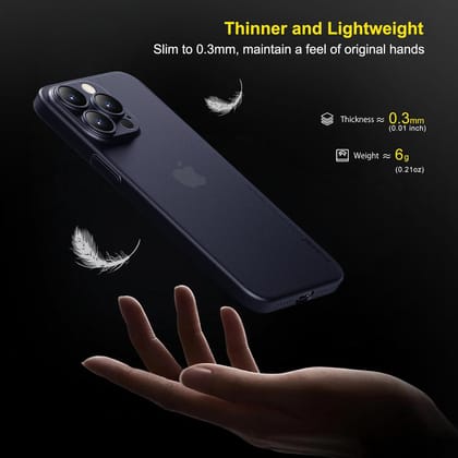 Memumi Ultra Slim 0.3mm Back Cover Case for Apple iPhone 15 Pro Max (6.7") - Blue
