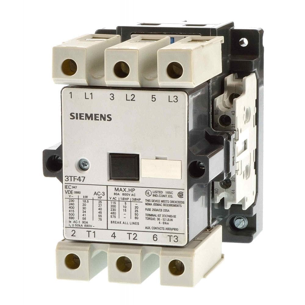 Siemens Sicop 63A 110V 2NO+2NC Triple Pole Contactor, 3TF47020AF0ZA01