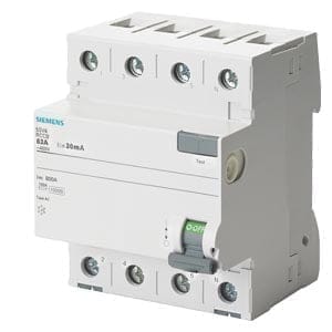 Siemens 5SV43440RC - 40A 30mA 4P 4MW TYPE AC RESIDUAL CURRENT CIRCUIT BREAKER