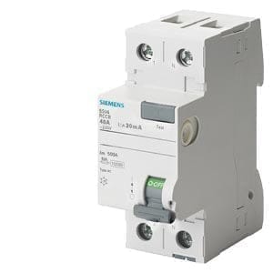 Siemens 5SV43140RC - 40A 30mA 2P 2MW TYPE AC RESIDUAL CURRENT CIRCUIT BREAKER