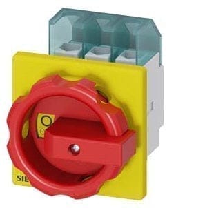 Siemens 3LD21030TK53 25A 9.5KW 3P MAIN& EMERGENCY STOP SWITCH RED/ YELLOW