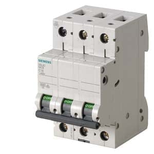 Siemens 5SL63027RC-2A 3P 3MW 7.5kA TYPE:"C" AC:240/415V 50-60Hz MCB