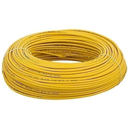 Polycab 1 Sqmm Single core Pvc Insulated Copper Flexible Frls Cable  Yellow  (100 Meters)