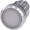 Siemens 3SU10510AB600AA0-ILLUMINATED PUSHBUTTON-22 MM-ROUND-METAL-SHINY-WHITE-PUSHBUTTON-FLAT-MOMENT. CONTAC