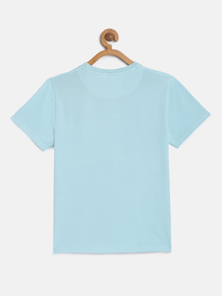 Boys Organic Cotton Printed Round Neck T-shirt