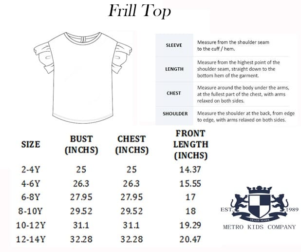 Girls Flutter Sleeve Ruffles Cotton Top