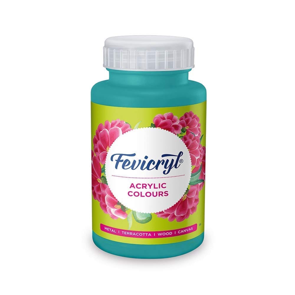 PIDILITE Fevicryl Acrylic Colour, Teal Blue acrylic paint, 500ml, Art &Craft Paint, DIY Paint, Rich Pigment, NonCraking Paint for Canvas, Wood, Leather, Earthenware, Metal