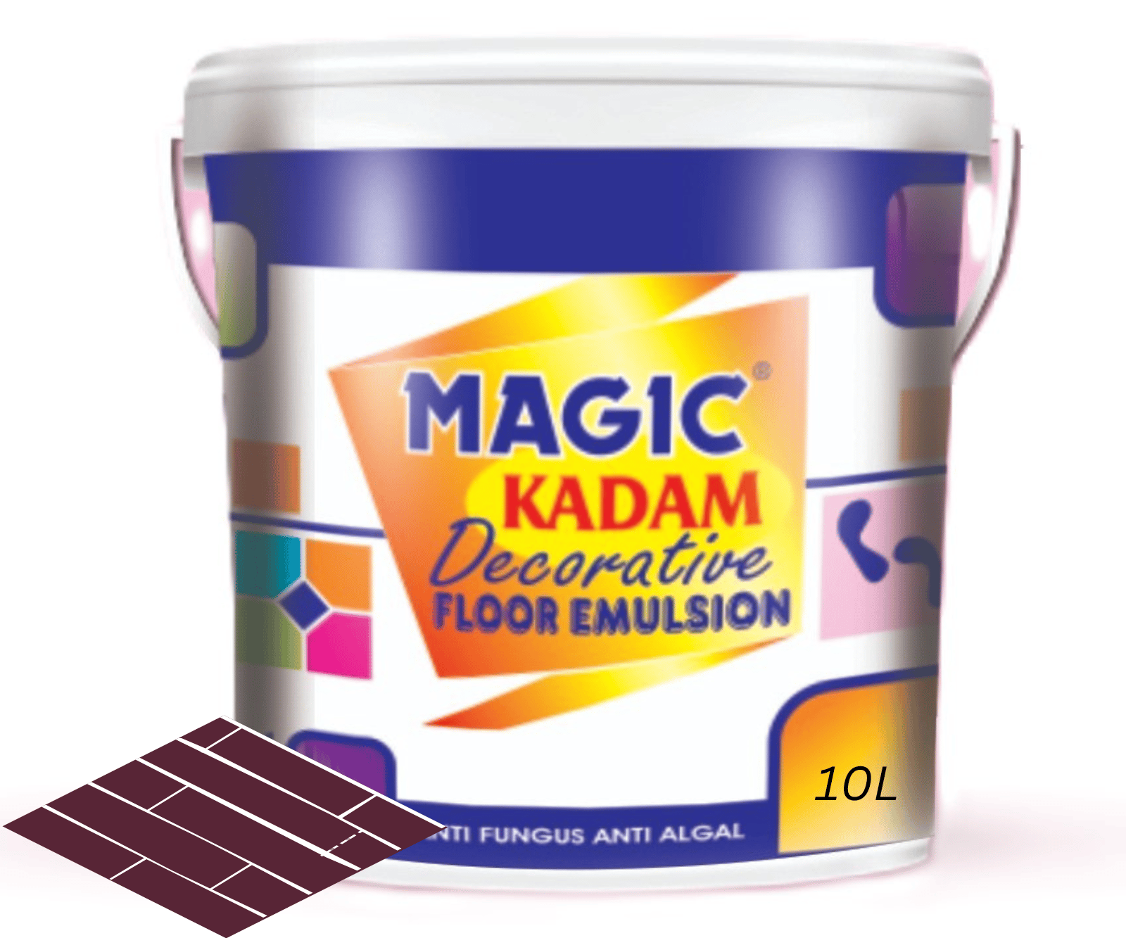 Magic Kadam Decorative Floor Paint with high substrate adhesion strength for cement and floor tiles anti-fungus, anti-algal, water repellant and weather resistance 10L(Flo Jo)