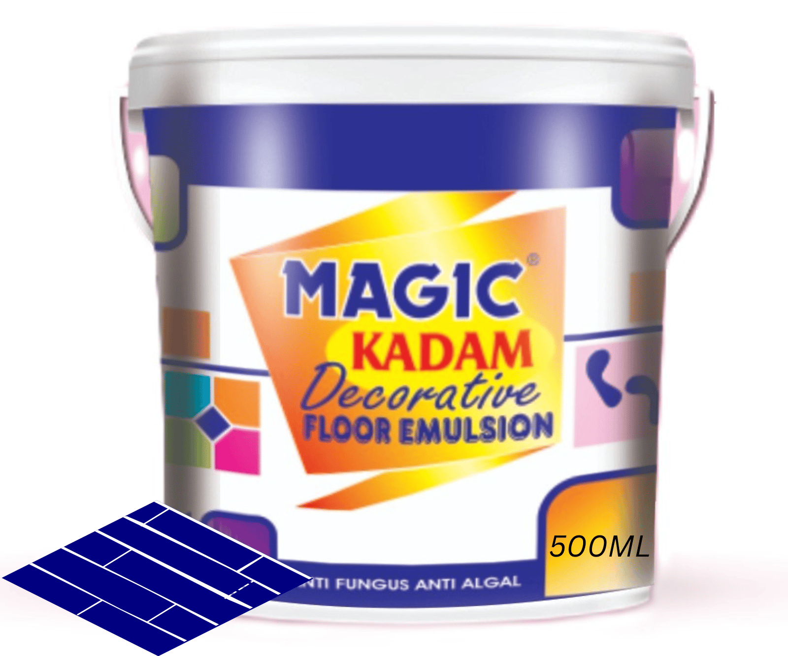 Magic Kadam Decorative Floor Paint with high substrate adhesion strength for cement and floor tiles anti-fungus, anti-algal, water repellant and weather resistance 500ML(Navy Blue)