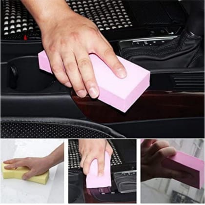 Qawvler Cleaning Sponge Silicone Absorbent Water for Cars, Windows, Floors, Desks Multicolor (Pack of 2)