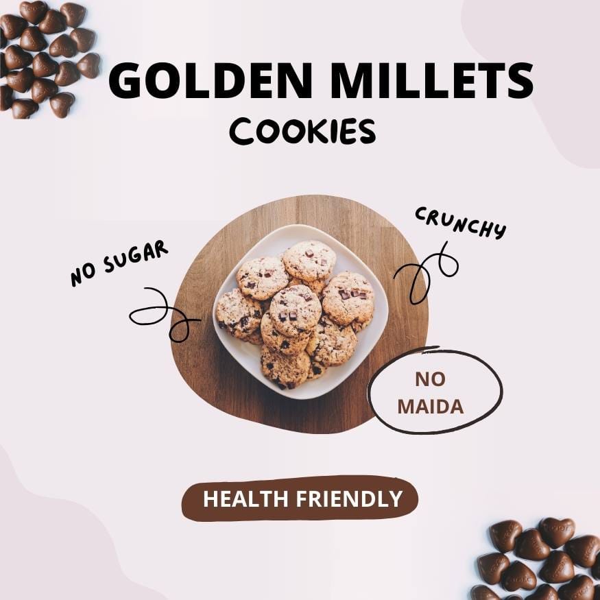 GOLDEN MILLETS  Chocolate Almond millet cookies,0% Maida,Cookies (150 g, Pack of 2)