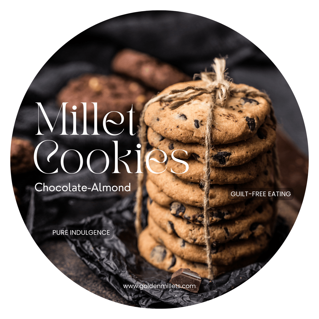 GOLDEN MILLETS  Chocolate Almond millet cookies,0% Maida,Cookies (150 g, Pack of 2)