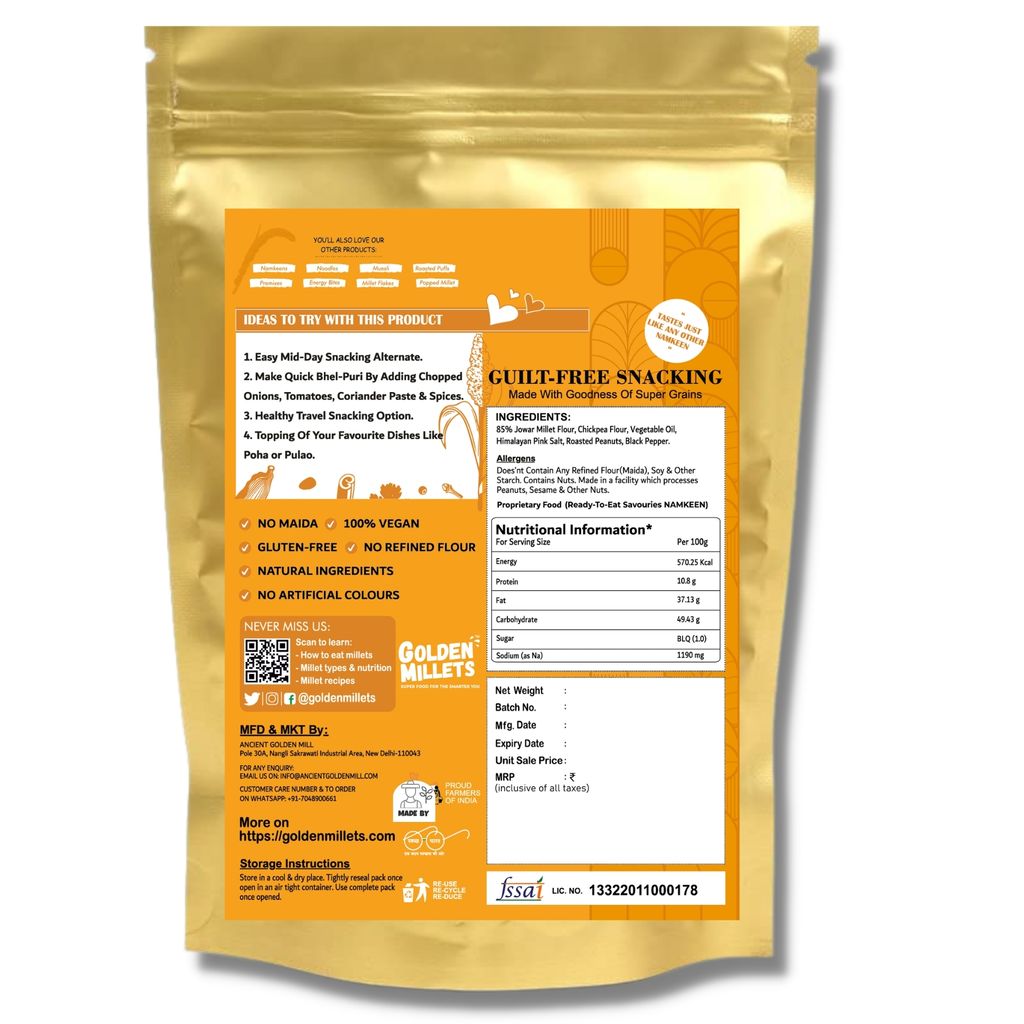 Golden millets Jowar Peanut mix (250gm,Pack of 3)