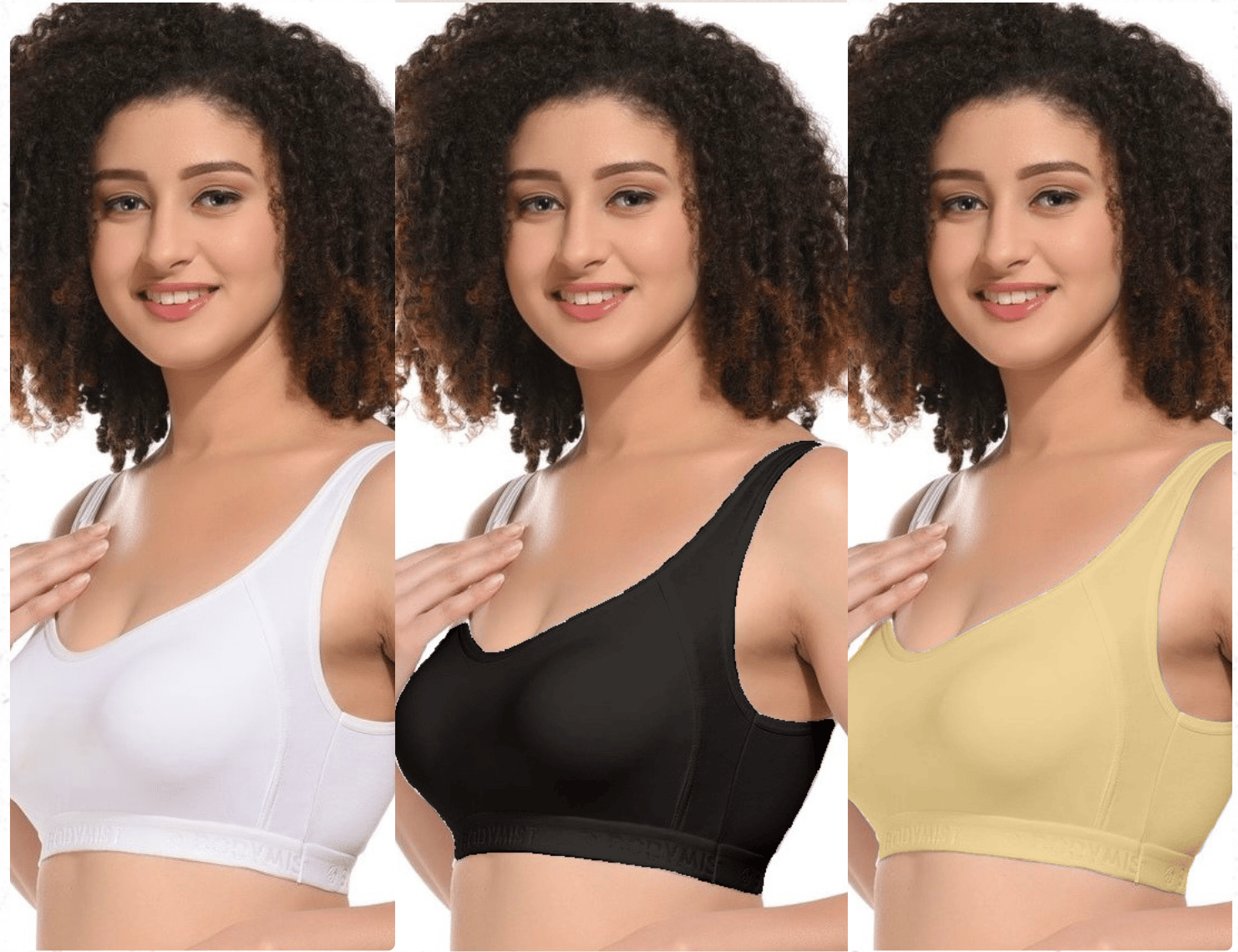 Bodymist Women Non Padded T-shirt Bra pack combo, Daily wear bras
