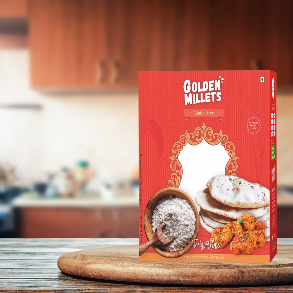 Golden Millet Ragi Millet Flour, High fiber & Protein Rich (500gm, pack of 2)