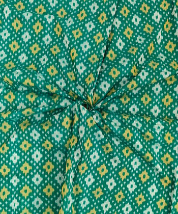 2.5m Green Sambalpuri Handwoven Single Ikat Shirting Materials SFCSHI1428